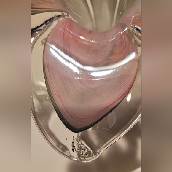 Murano Glass Flower with Pink and Cream Accents, Made In Italy - Picture 8 of 14